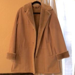 Women’s winter coat. FS Limited. Size Medium. Suede-look tan